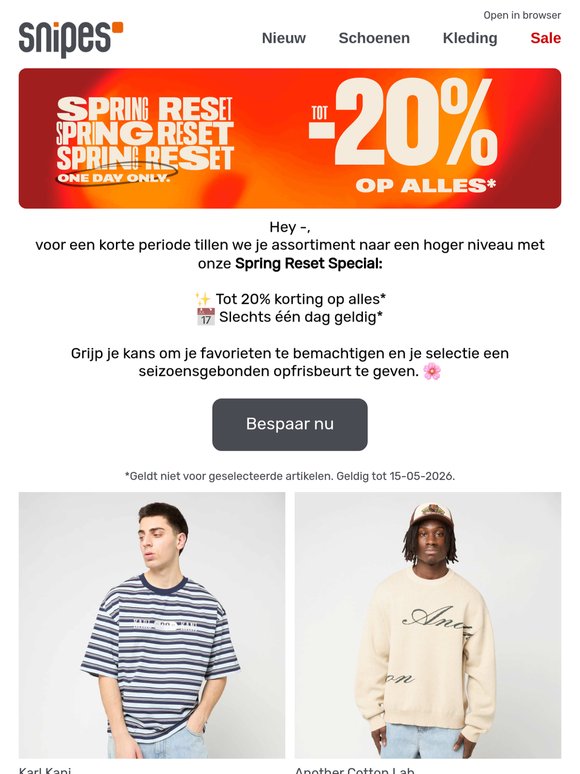 Spring Reset: tot 20% korting op alles! 🌸*