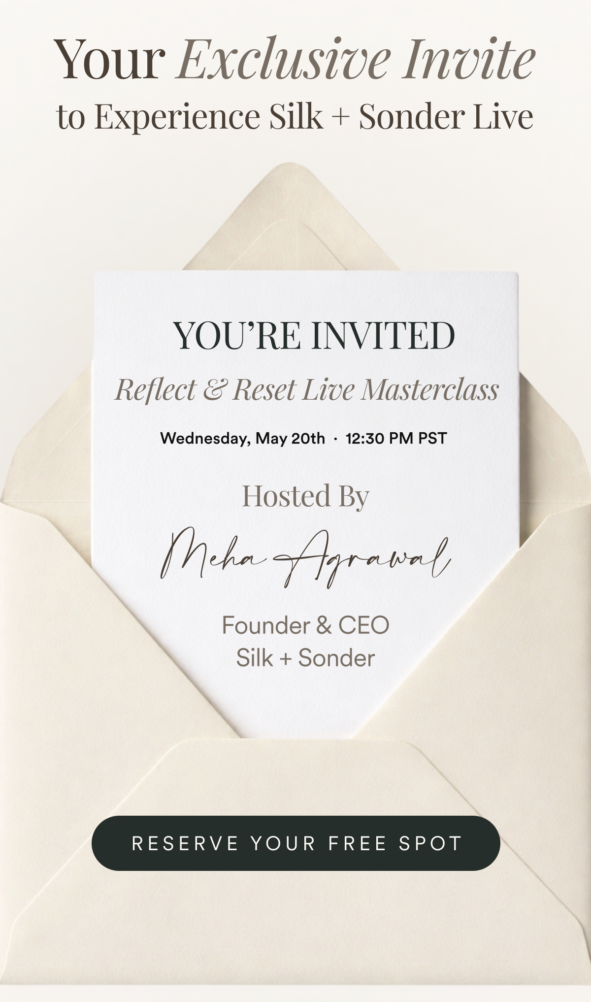 Your Exclusive Invite to Experience Silk + Sonder Live.