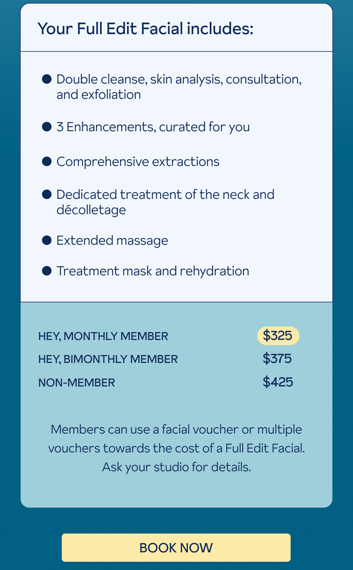 Full Edit Facial - Book Now