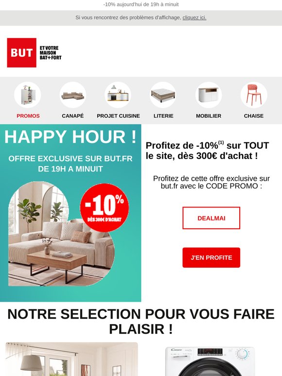 🎉 HAPPY HOUR : -10% sur tout le site avec le code DEALMAI