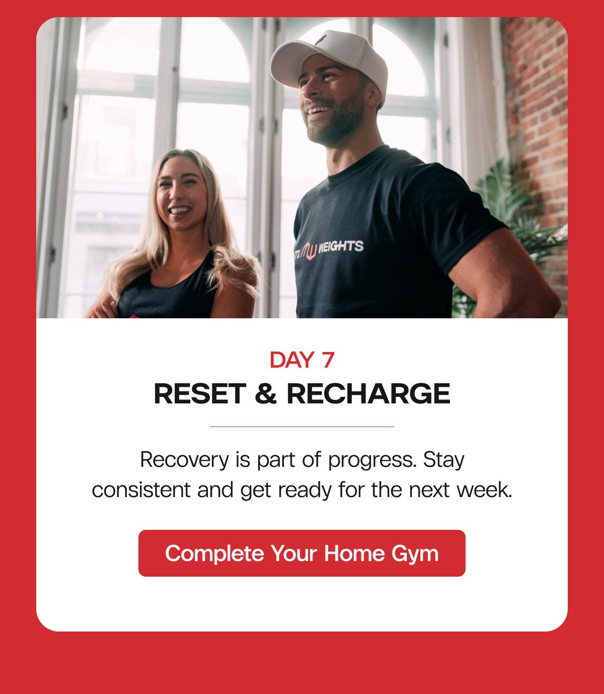 Day 7: Reset & Recharge Recovery is part of progress. Stay consistent and get ready for the next week.