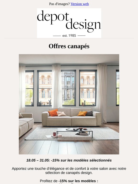 Jusqu’à -15% sur les canapés et éclairages iconiques☀️