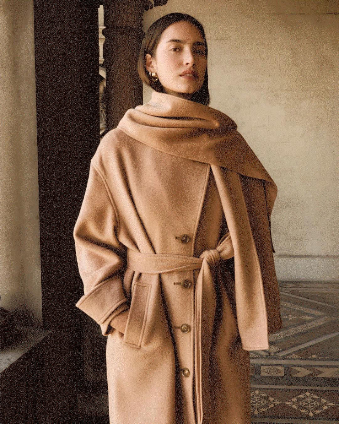 Talia Detachable Scarf Coat