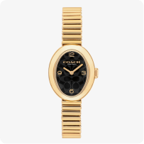 Coach Ladies’ Sammy Gold Tone Black Dial Bracelet Watch 14504571