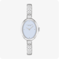 Coach Ladies’ Sammy Oval Blue Dial Stainless Steel Bangle Watch 14504484