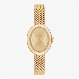 Coach Ladies’ Sammy Gold Tone Oval Dial Mesh Band Watch 14504567