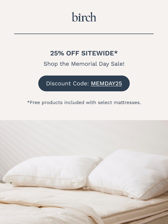 Sleep naturally this Memorial Day - 25% off
