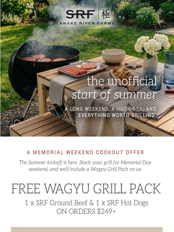FREE Wagyu Grill Pack To Kickoff Memorial Day