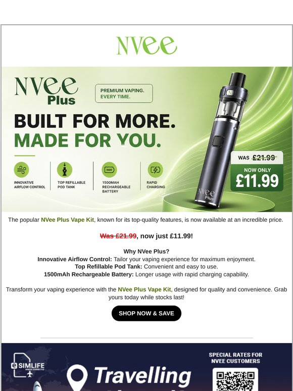 🔥 Grab the NVee Plus – Just £11.99 Today!