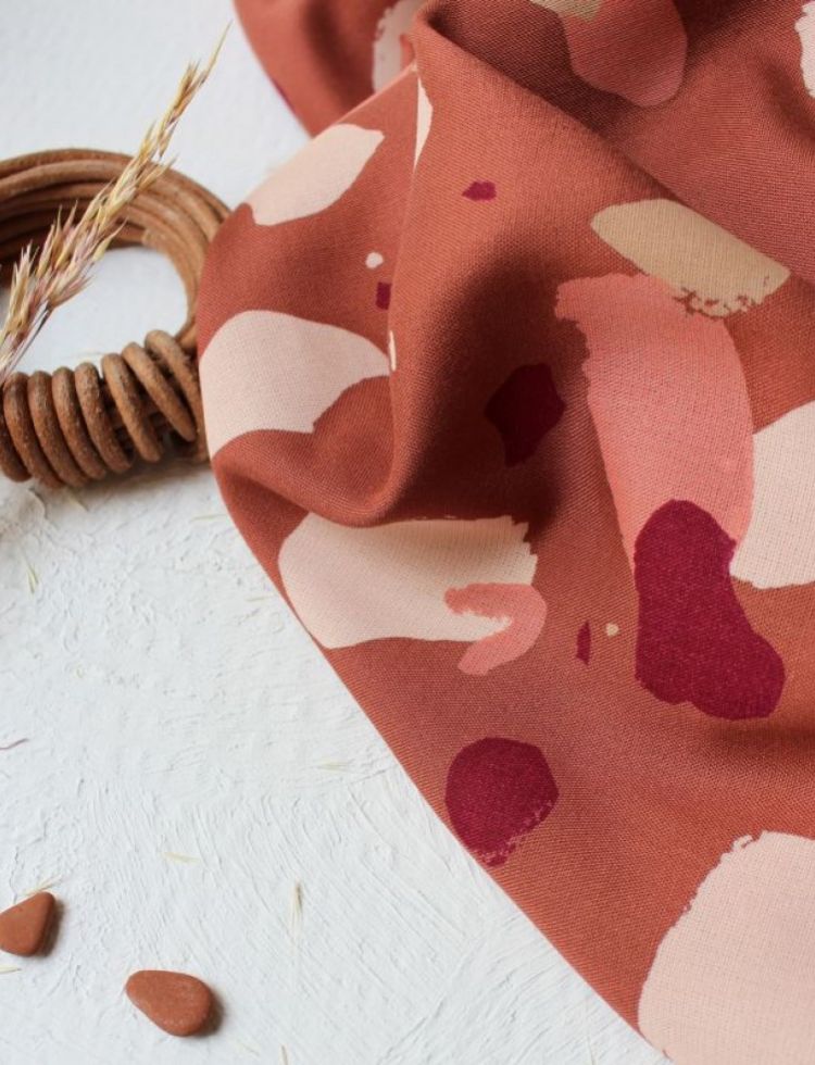 Atelier Brunette Granito Viscose Challis Fabric Chestnut