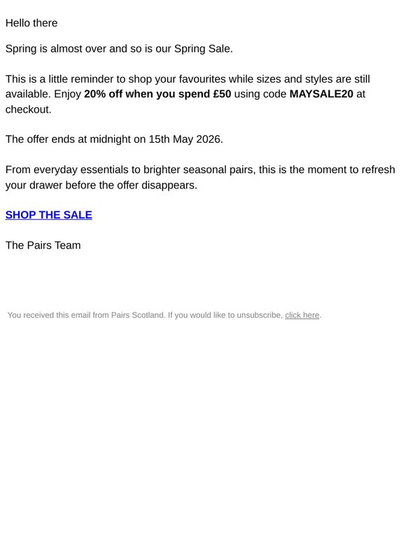 Final Days: Spring Sale ends on Friday