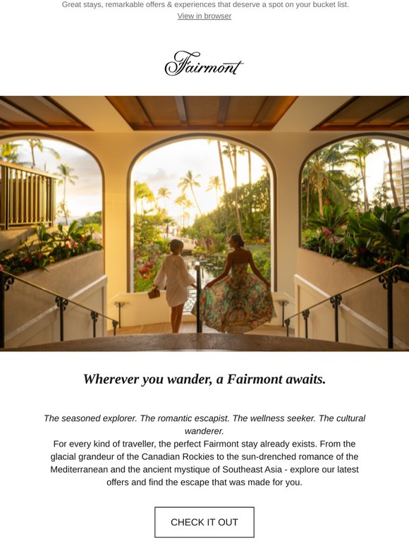 Inside: your curated Fairmont edit, —!