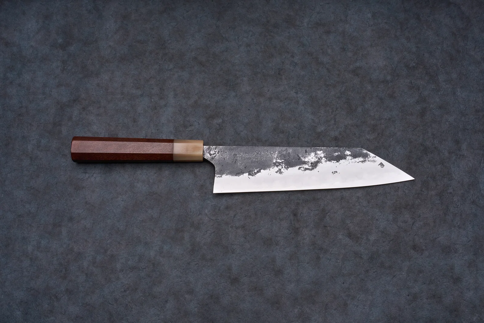 Image of Mazaki Aogami Super Honsanmai Kurouchi Nashiji Kiritsuke Gyuto 210mm