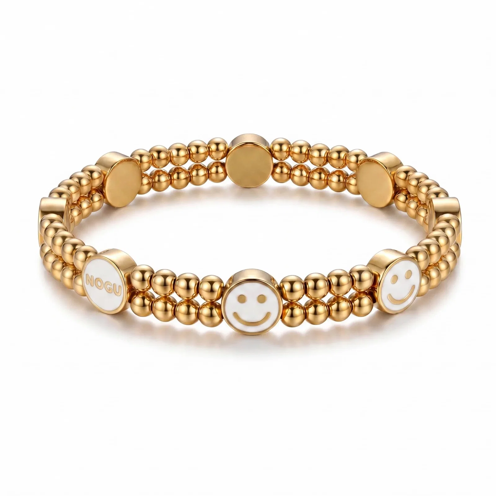 Image of Gold x White Luminous Enamel | Smile Bracelet