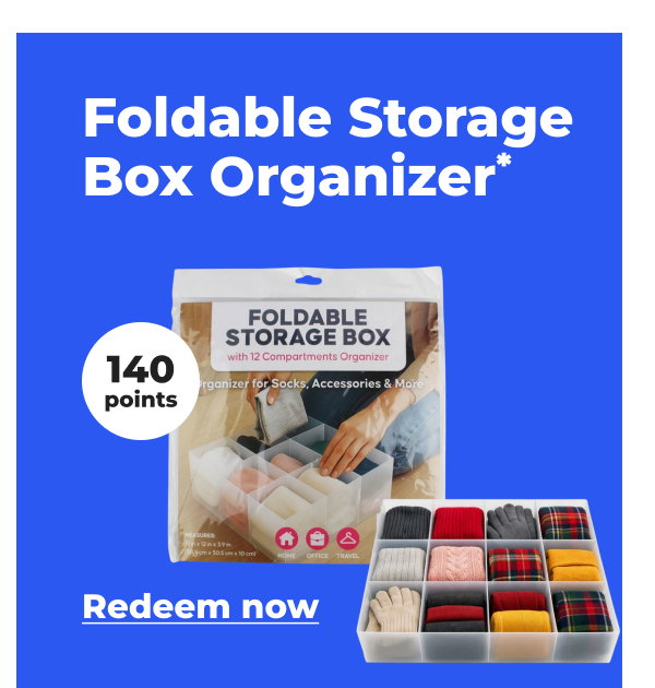 Foldable Storage Box Organizer* (with 140 points) - Redeem now