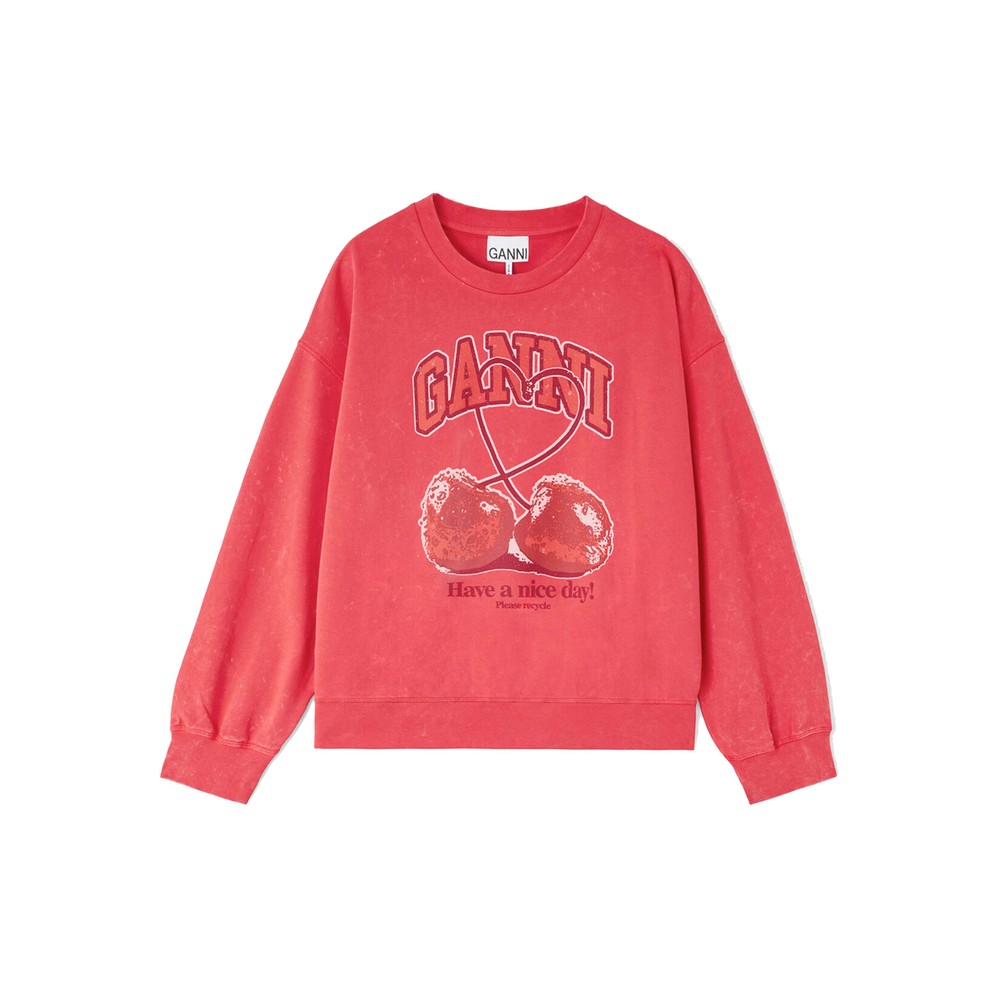 Image of Isoli Organic Cotton Crewneck Cherry Sweatshirt - High Risk Red