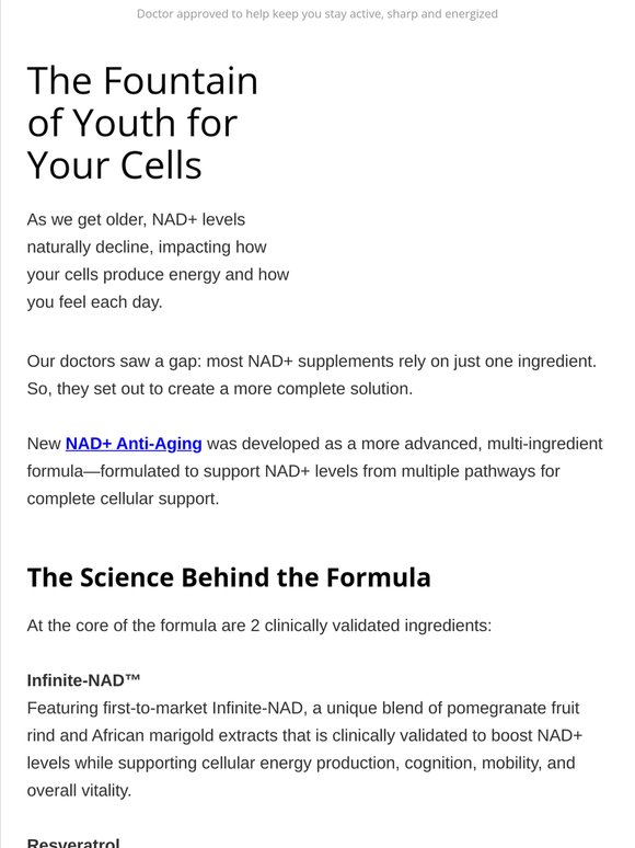 Introducing NAD+ Anti-Aging – New From Doctors’ Preferred