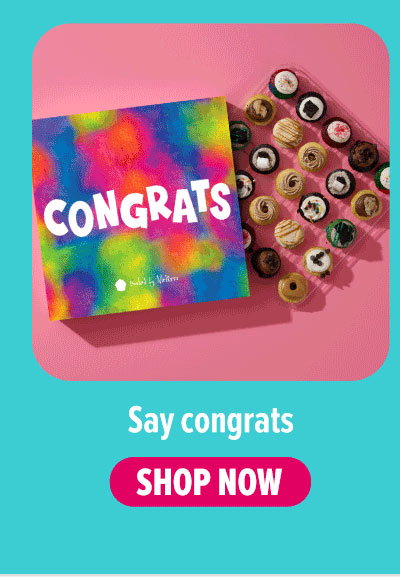 Say congrats! Shop our congrats gift box cupcake 25-pack now.