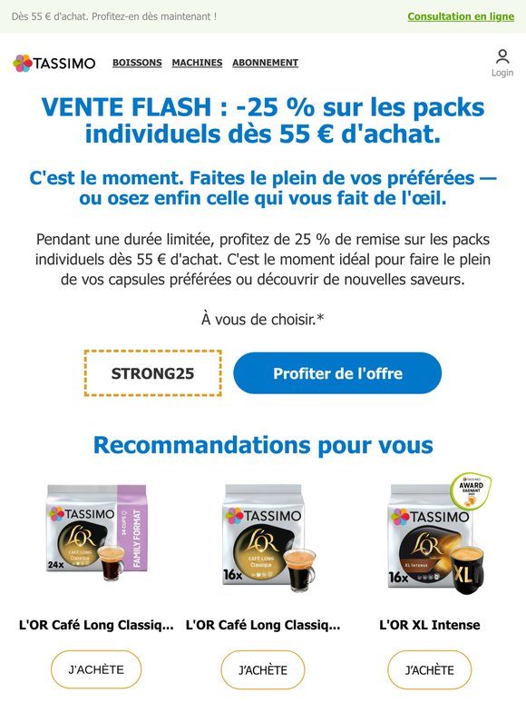 Soldes flash : -25% sur tout le café