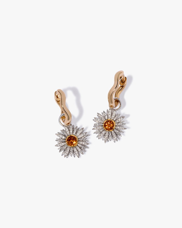 Daisy Drop Hoop Earrings