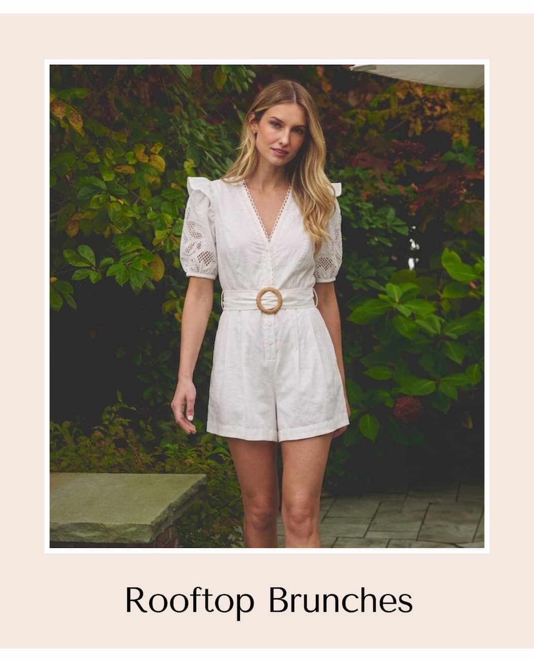 Puff Sleeve Cotton Lace Rumper In Ivory