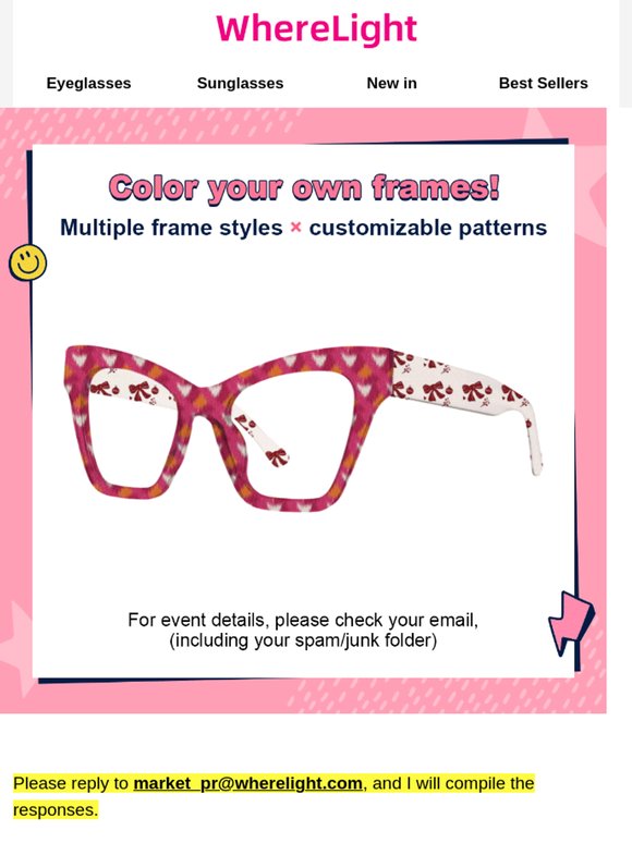 Your glasses, designed by you!