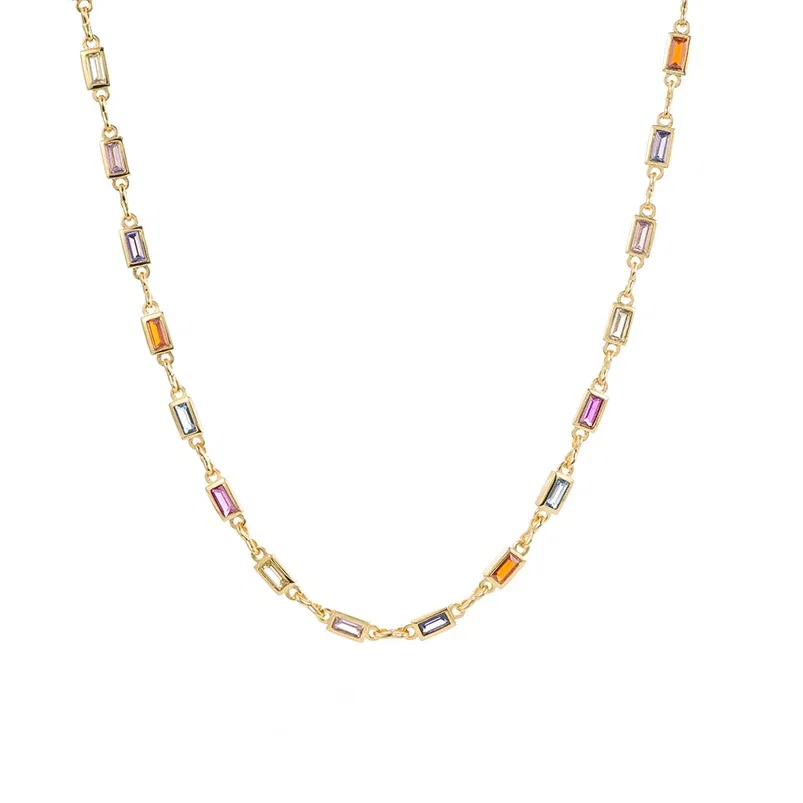 Image of RILEY RAINBOW CHAIN NECKLACE GOLD