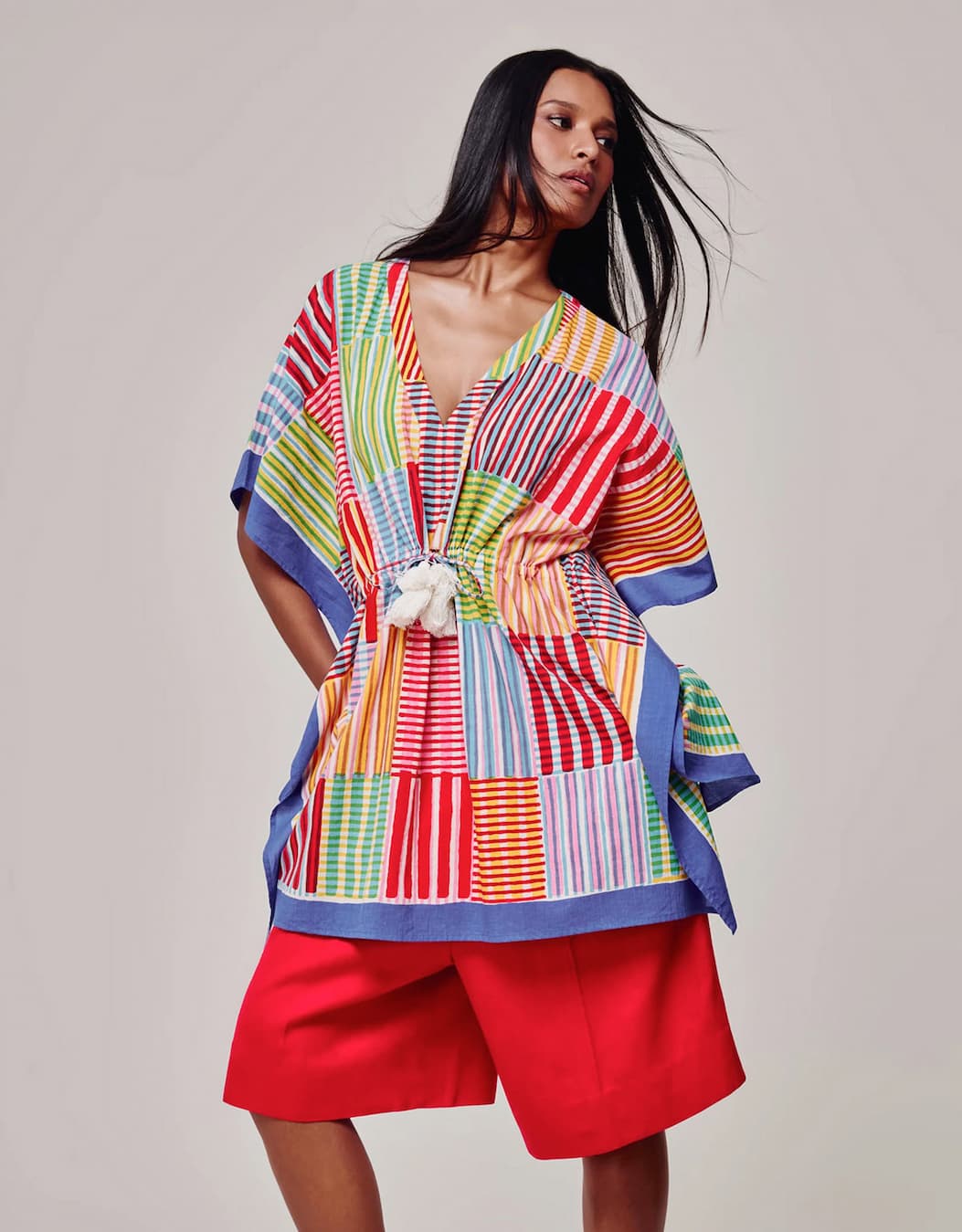 Stripe Illusion Butterfly Caftan