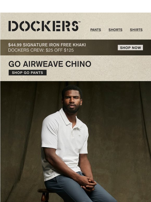 Travel Ready. The Go Airweave Chino.