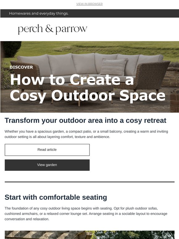 How to Create a Cosy Outdoor Space