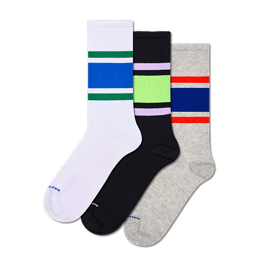 3-Pack Simple Stripe Sneaker Socks