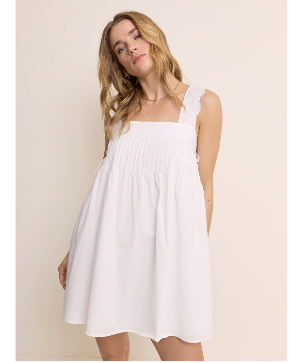 White Square Neck Valerie Mini Dress