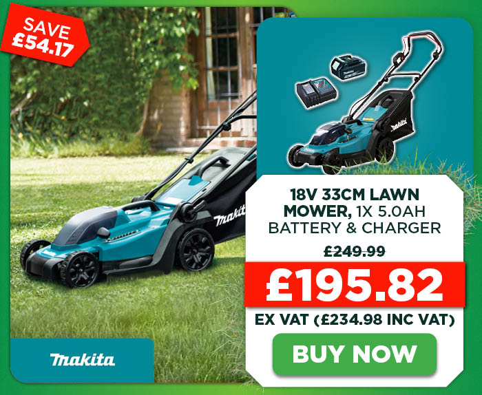 Makita DLM330 18V LXT 33cm Lawn Mower, 1x 5.0Ah Battery & DC18RC Charger