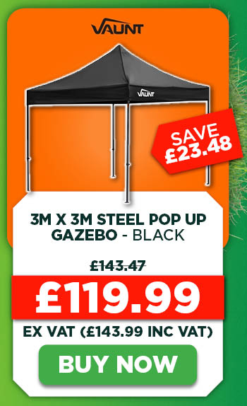 Vaunt 3m x 3m Steel Pop Up Gazebo - Black