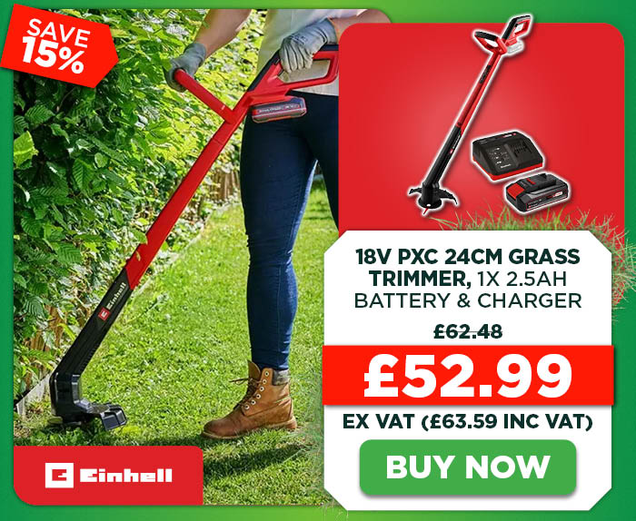 Einhell GC-CT 18/2411 Li 18V PXC 24cm Grass Trimmer, 1x 2.5Ah Battery & Charger