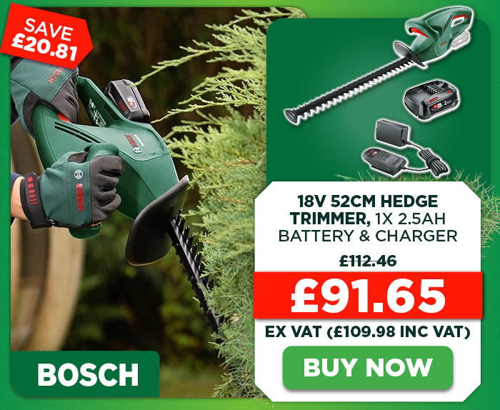 Bosch EasyHedgeCut 18V-52-13 52cm Hedge Trimmer, 1x 2.5Ah Battery & Charger
