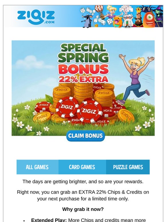 Your 22% Spring Bonus Is Waiting