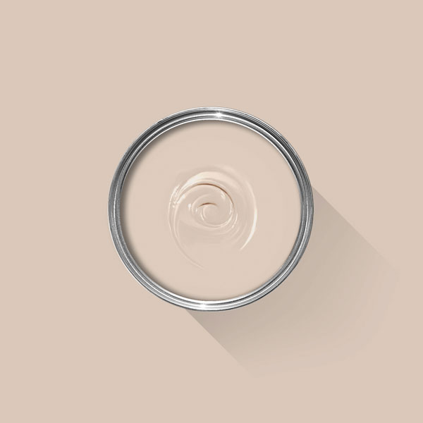 A photo looking down on a Farrow & Ball tin filled with Scallop