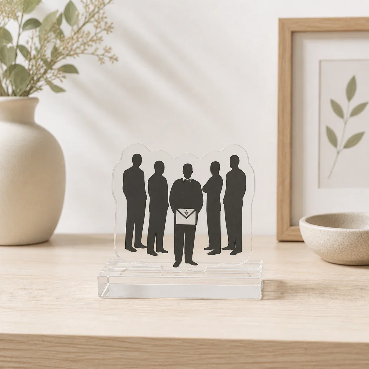 Master Mason Blue Lodge Plaque - Five Brothers Silhouette