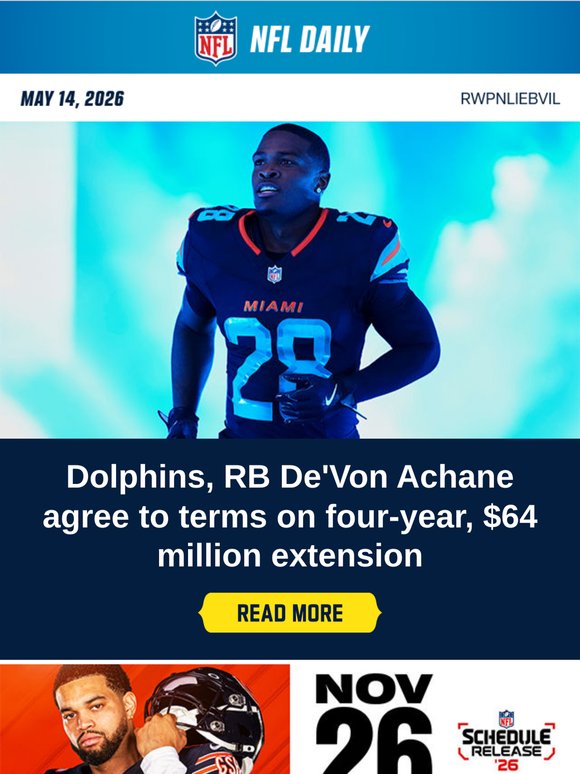Achane gets PAID; More key 2026 matchup details revealed!