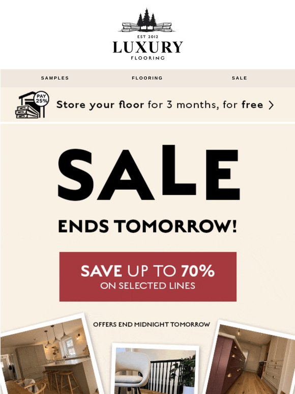 ⏰ Sale ends tomorrow!