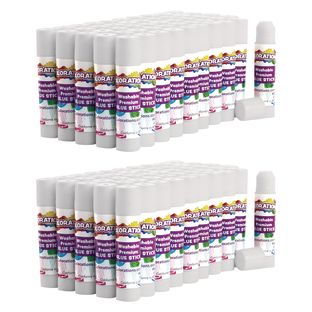 Image of Colorations® Premium White Washable Glue Sticks, Set of 100, 0.17 oz each Value Pack