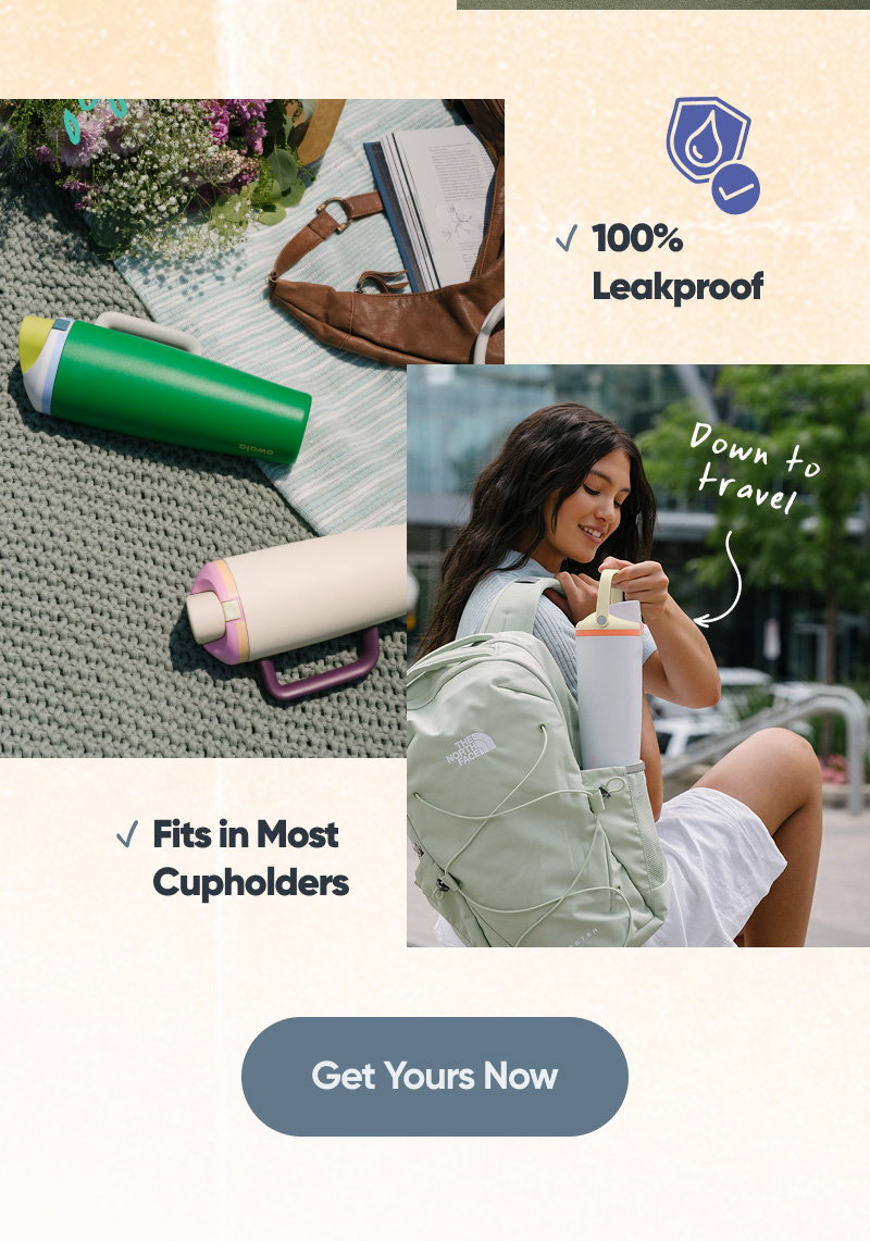 100% leakproof and fits in most cupholders.