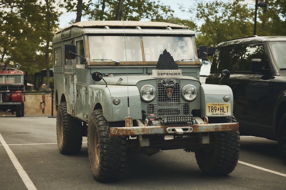 Older defender in parking lot