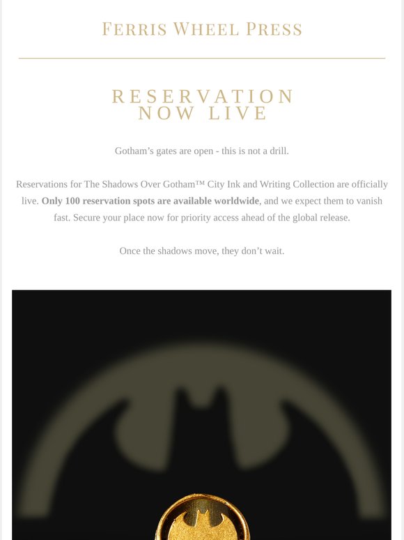 RESERVATIONS ARE NOW LIVE | LIMITED SPOTS