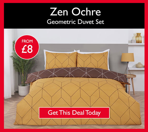 Zen Ochre Geometric Duvet Set