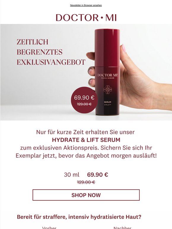 HYDRATE & LIFT SERUM zum exklusiven Aktionspreis ✨