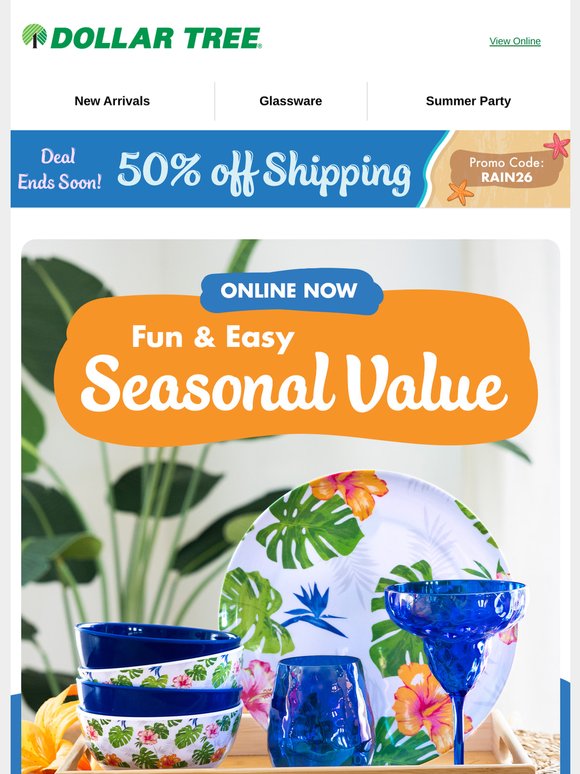 Summer glassware at easy prices
