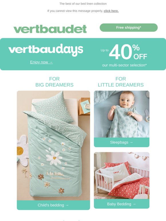 Cosy little prices, up to 40% off: off to bed!