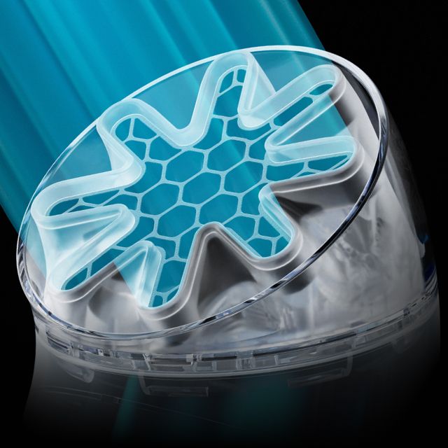 The HushJet nozzle on the Dyson HushJet Mini Cool portable fan.